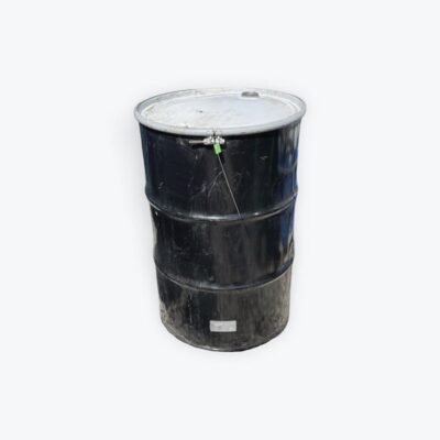Barrel - Metal 55 Gal. Open Top with 2 Bung Holes & 2 Threaded Caps with Nut & Bolt Ring (Food Grade)
