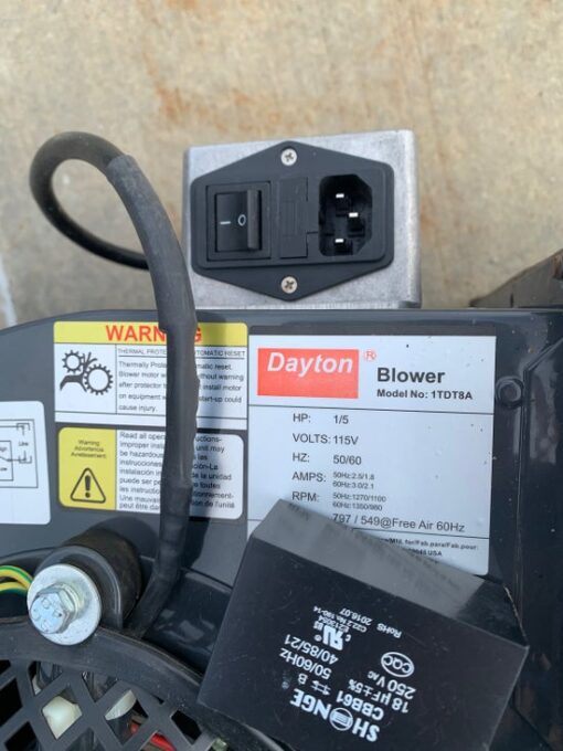 Dayton Blower (Model 1TDT8A) - 42" Long x 11" Wide x 6" Deep (16.5" Tall at Motor) 110V - Image 3